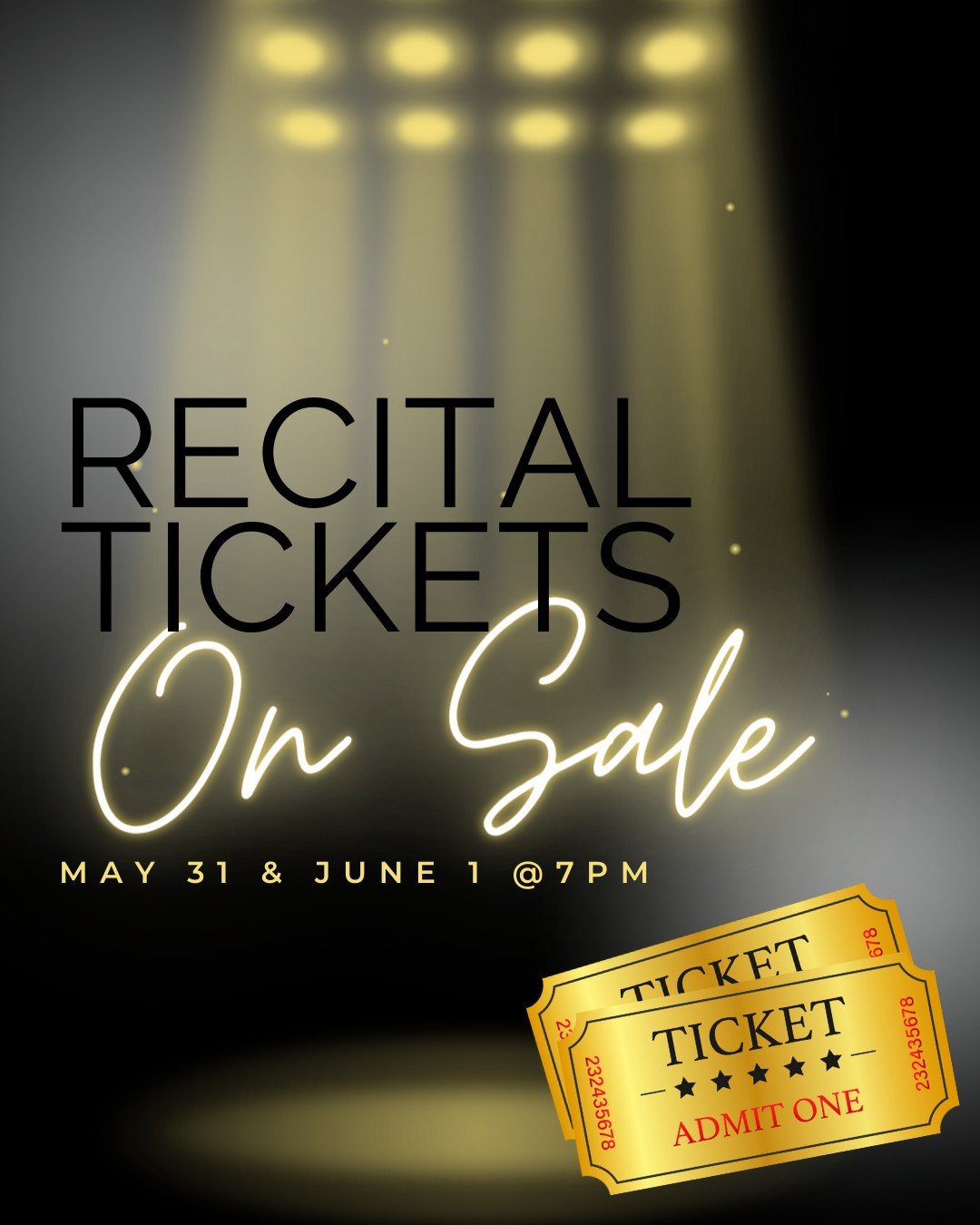 🎟 Recital tickets are now available for purchase! Get yours now to ensure the best view! Browse seats on our profile. #dancetechandtalent