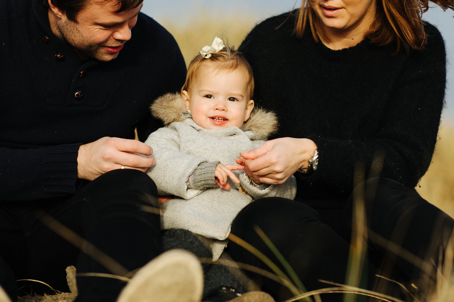 Familiebilder på stranda