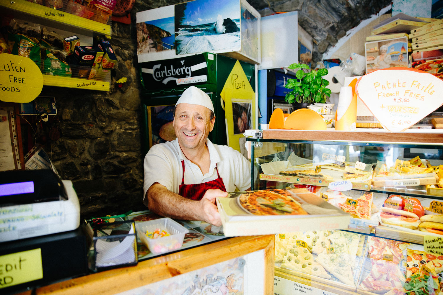 Pizzabaker i Manarola, Italia