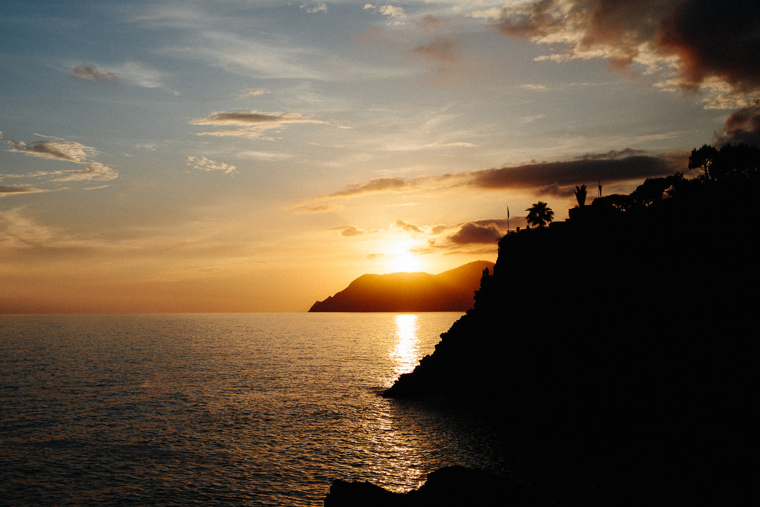 Solnedgang i Cinque Terre