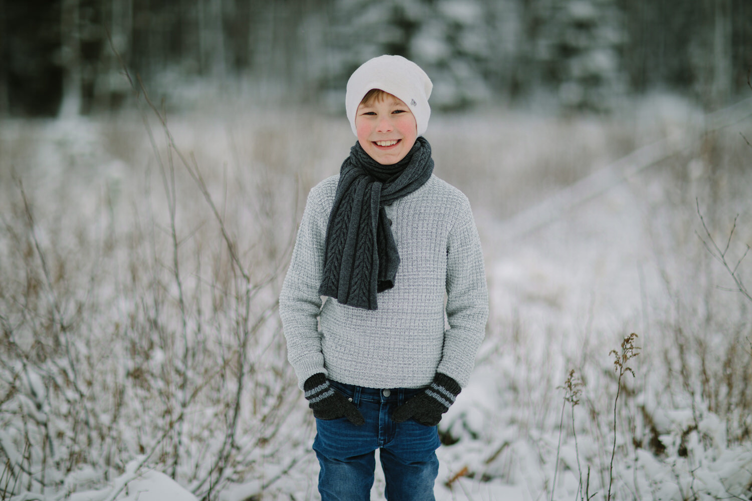  portrett utendørs i snøen om vinteren 