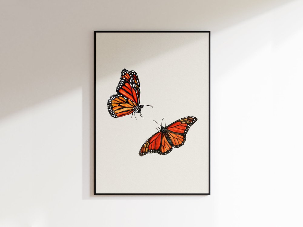 Monarch butterfly art print — Anna Farba Illustration