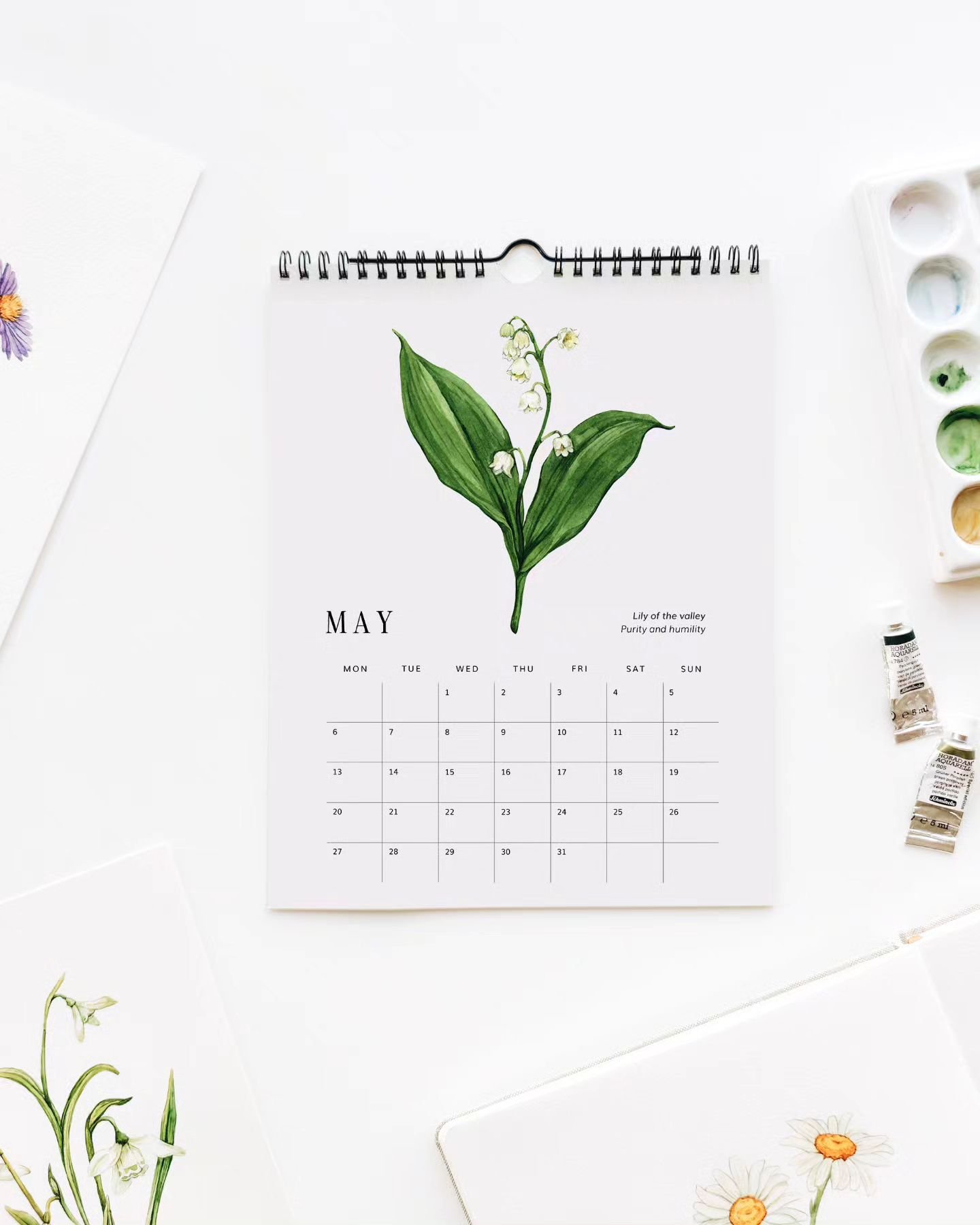 Happy May💚 This month's Birth Flower is Lily of the Valley.
.
.
#illustratedcalendar #illustrationartists #lilyofthevalley #birthflowers #birthflower #flowercalendar