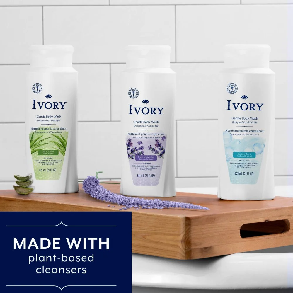 Ivory body wash line illustration for packaging product line