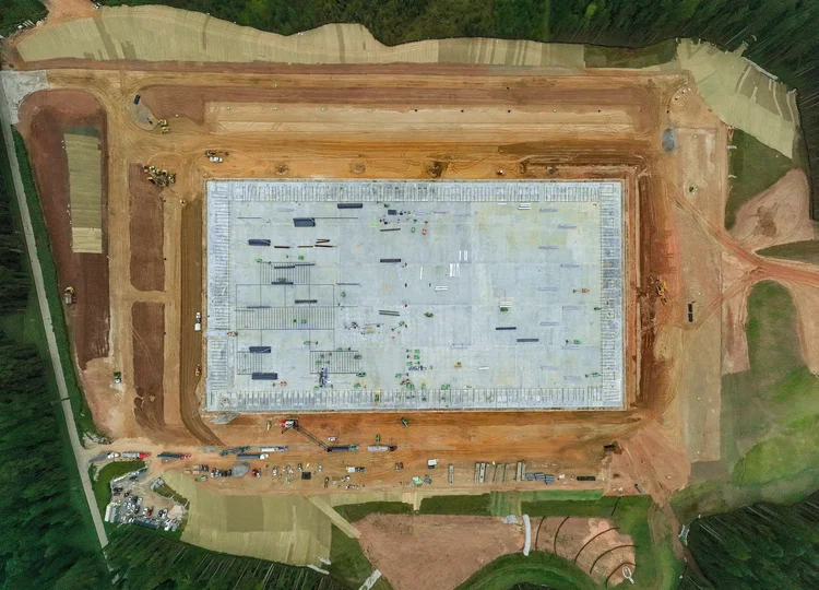 Aerial view of the Cooper Construction industrial project — industrial photography by Jack Robert.