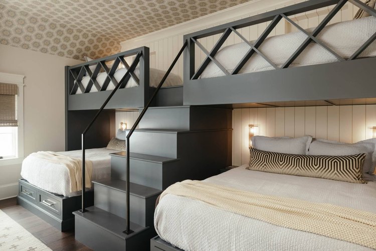 Bunk room of a custom home, built by Gabriel Builders.