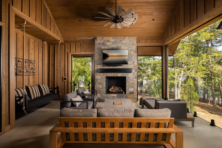 Porch of a custom home, built by Gabriel Builders.