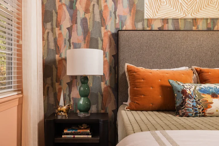 Bedroom detail of a custom home.