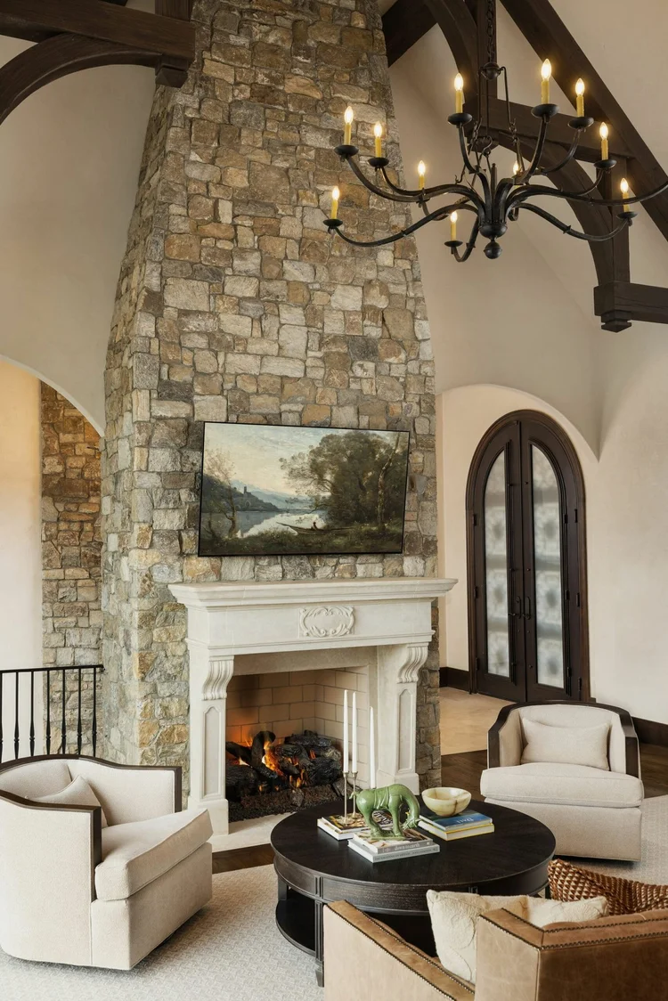 Living room of a custom home, built by Gabriel Builders (view 6).
