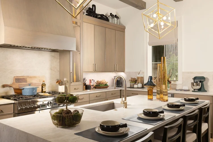 Luxury kitchen interior with custom cabinetry in a Dillard-Jones home, architectural photography Greenville SC