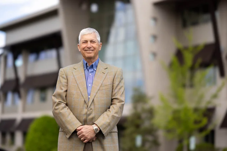 Senior healthcare executive outdoor portrait