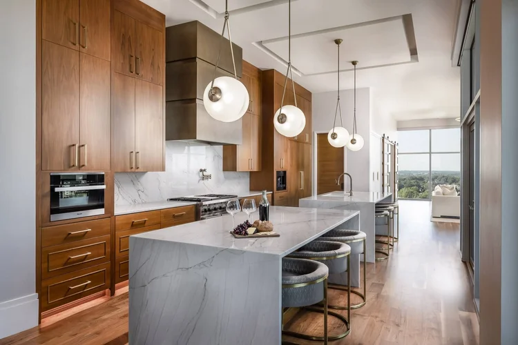 Kitchen of a modern Upstate penthouse in the Upstate of South Carolina.