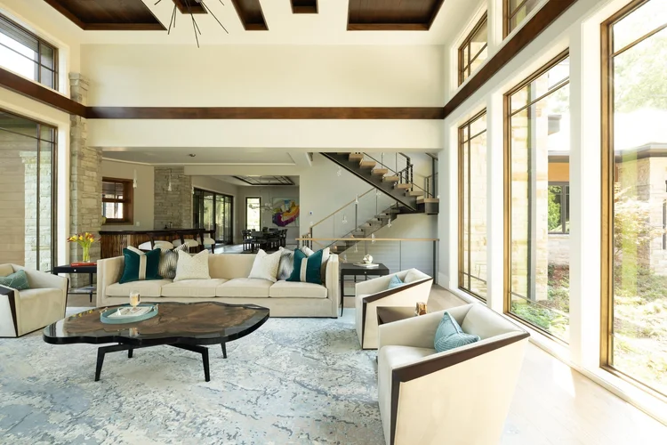 Living room of a custom home, built by Gabriel Builders (view 4).