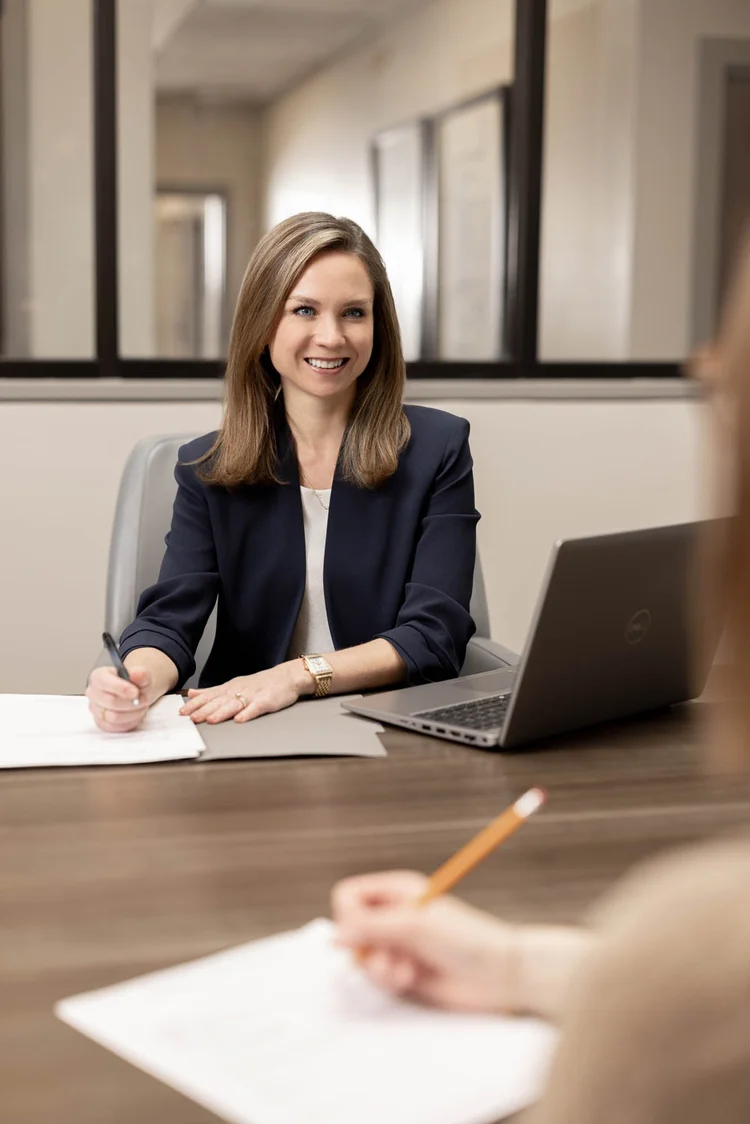 Attorney Mary Hunter Tomlinson client meeting branding photo