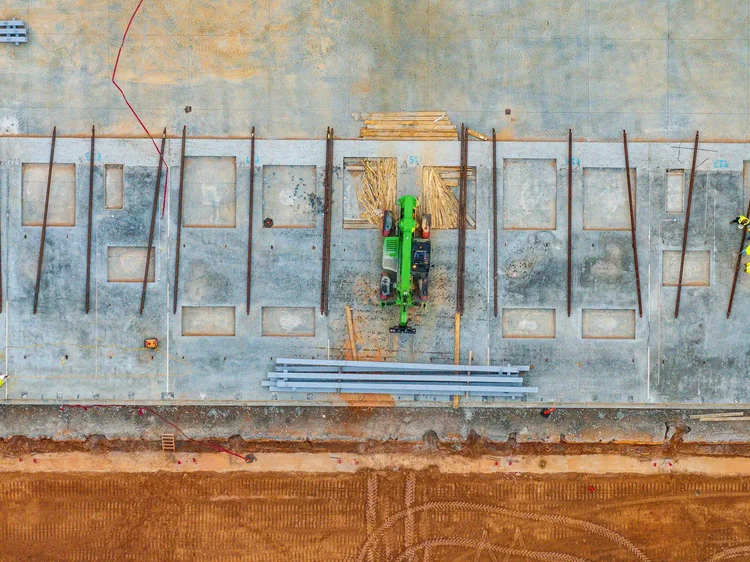 Aerial view of the Cooper Construction industrial project — industrial photography by Jack Robert.