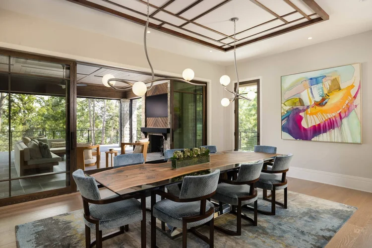 Dining room of a custom home, built by Gabriel Builders (view 3).