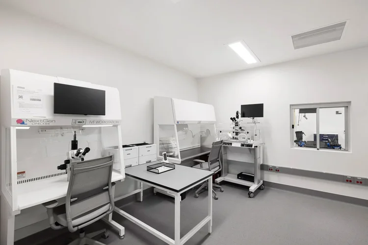 Interior of CCRM Fertility, a Perkins&Will-designed healthcare facility in Greenville, SC — healthcare architecture photography by Jack Robert.