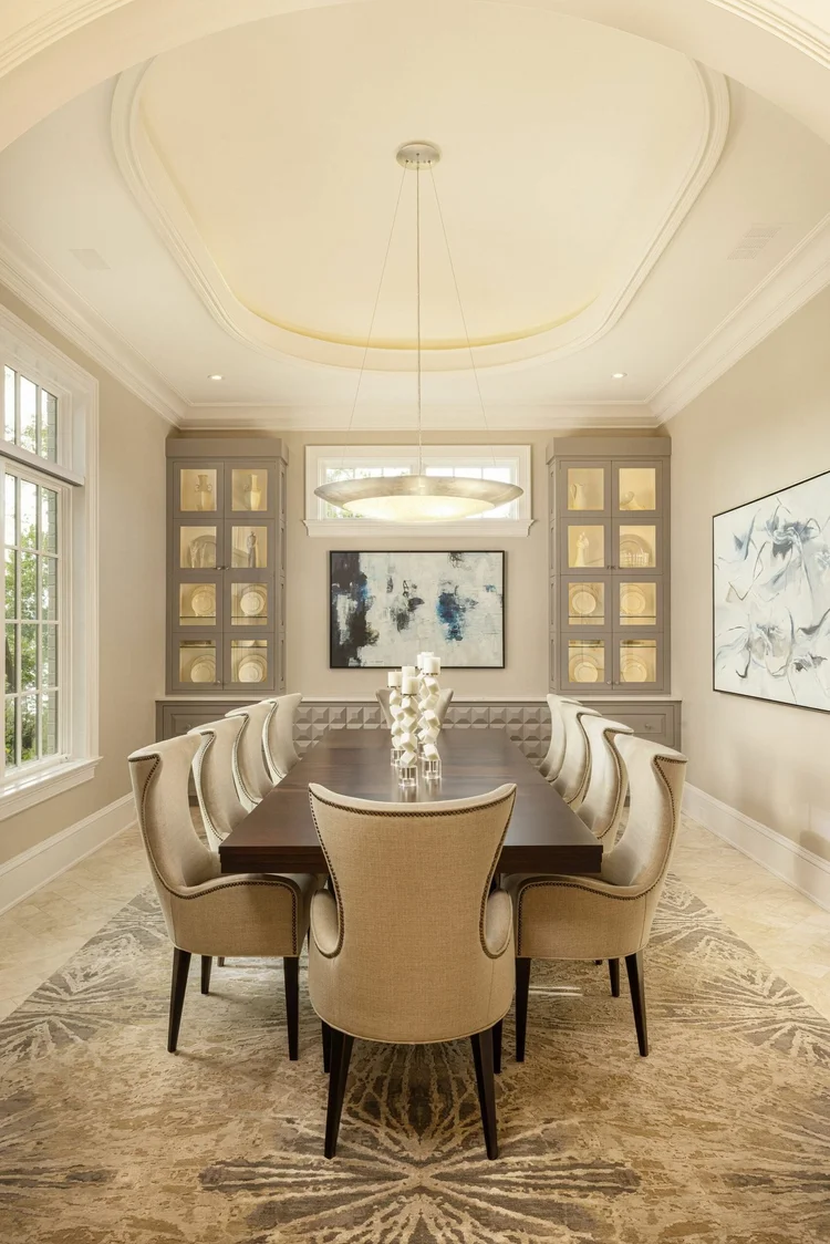Dining room of a custom home, built by Gabriel Builders.
