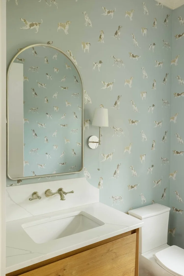Powder room of a custom home, built by Gabriel Builders.