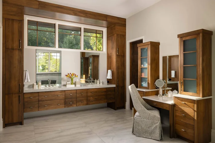 Primary bathroom of a custom home, built by Gabriel Builders (view 2).