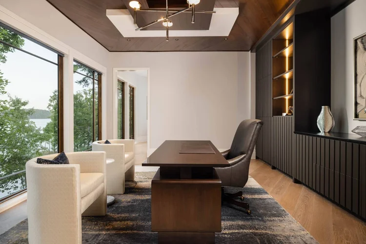 Home office of a custom home, built by Gabriel Builders (view 2).