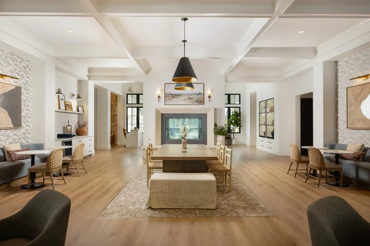 Interior of the clubhouse at Riverton Pointe Country Club, a Toll Brothers community — commercial architecture photography by Jack Robert.