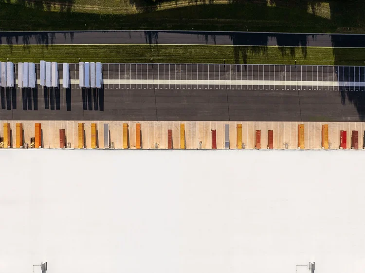 Aerial view of the Cooper Construction industrial project — industrial photography by Jack Robert.