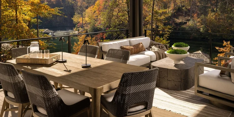 Porch detail of a custom home, interiors by Northside Interior Design.