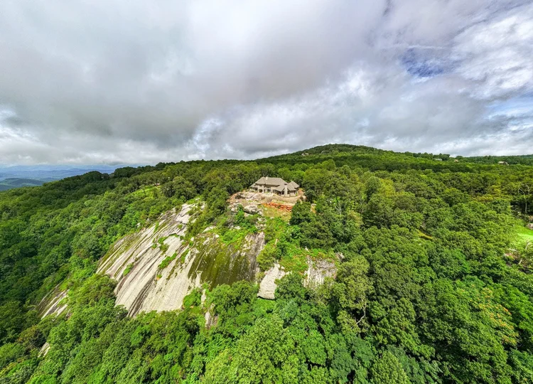 Aerial view of a custom home, built by Gabriel Builders (view 3).