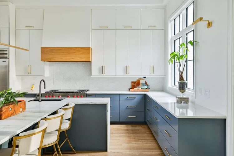 Kitchen of a custom home in Greenville, SC, interiors by Calvin Wright Design.