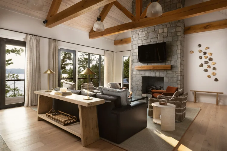 Living room of a custom home in The Cliffs.