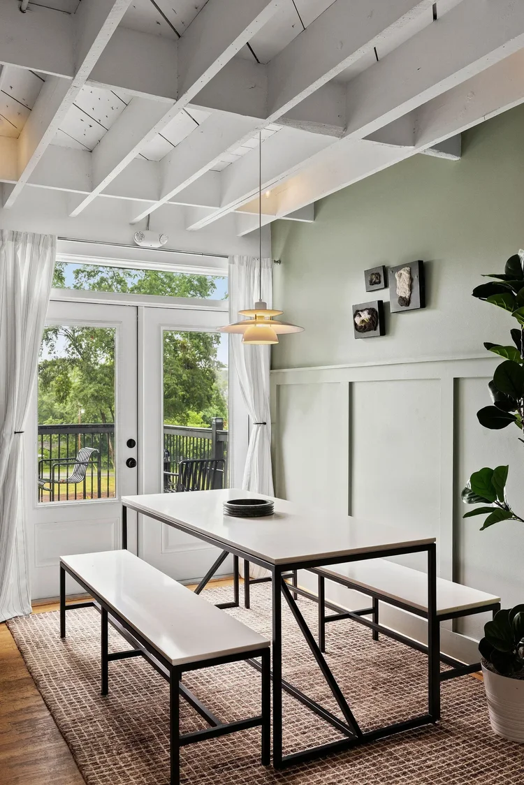 Interior of a dining area in a commercial hospitality space — hospitality architecture photography by Jack Robert.