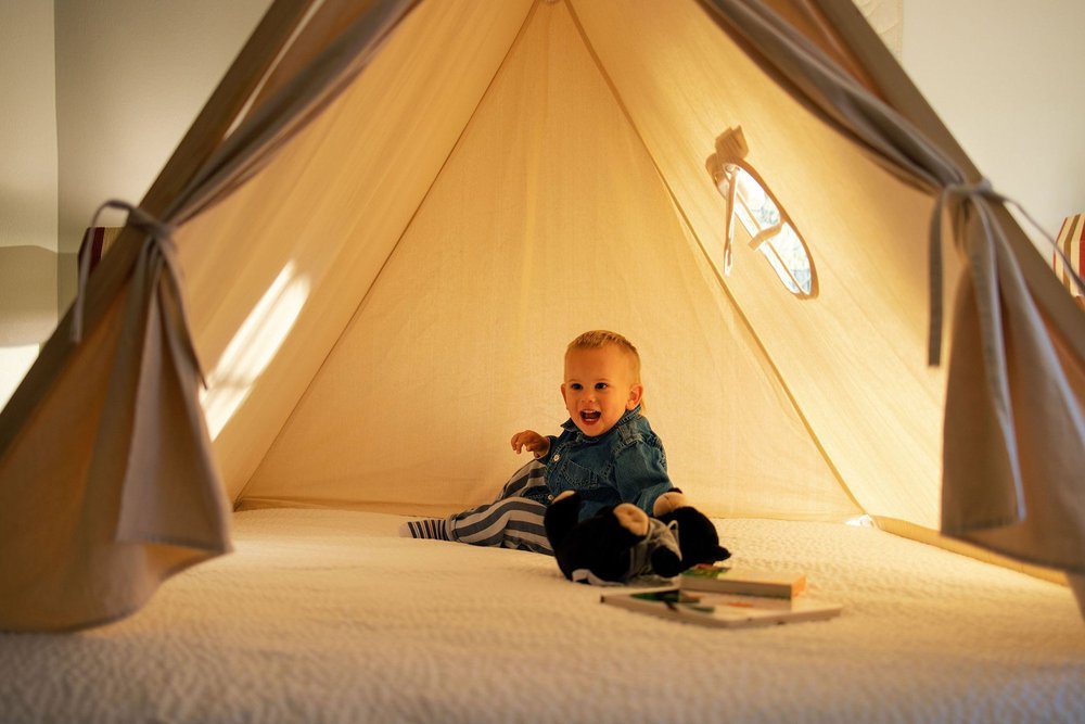 Trailborn highlands family kids teepee highlands NC
