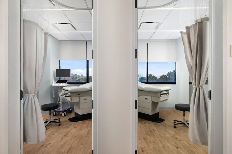 Interior of CCRM Fertility, a Perkins&Will-designed healthcare facility in Greenville, SC — healthcare architecture photography by Jack Robert.