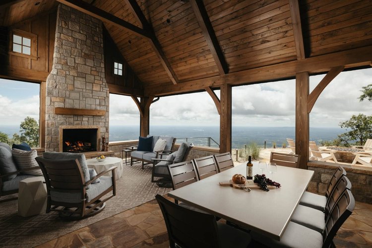 Porch of a custom home, built by Gabriel Builders.