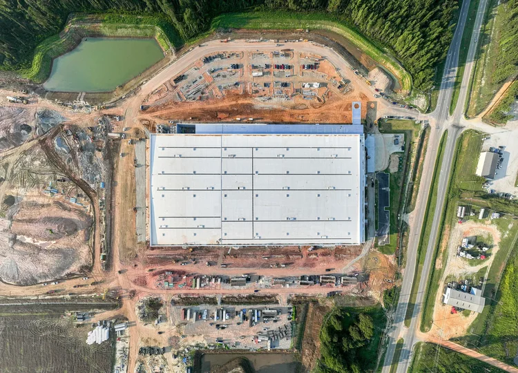 Aerial view of the Cooper Construction industrial project — industrial photography by Jack Robert.