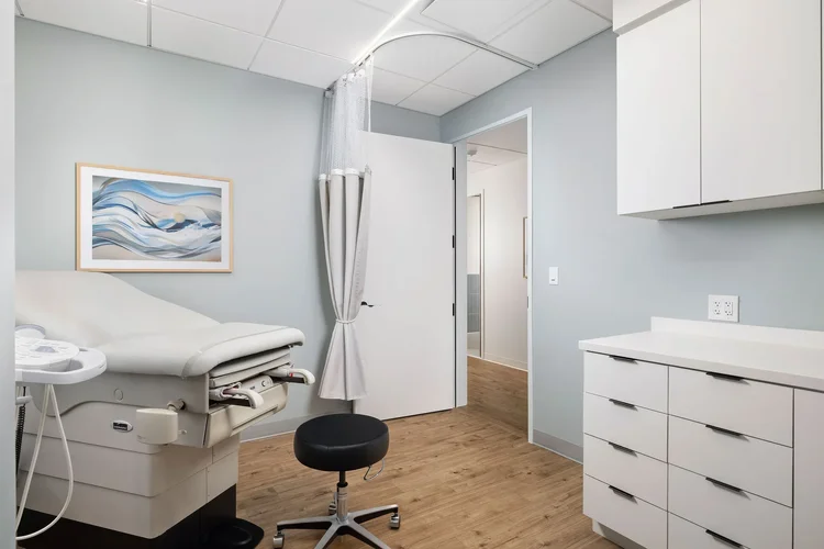 Interior of CCRM Fertility, a Perkins&Will-designed healthcare facility in Greenville, SC — healthcare architecture photography by Jack Robert.