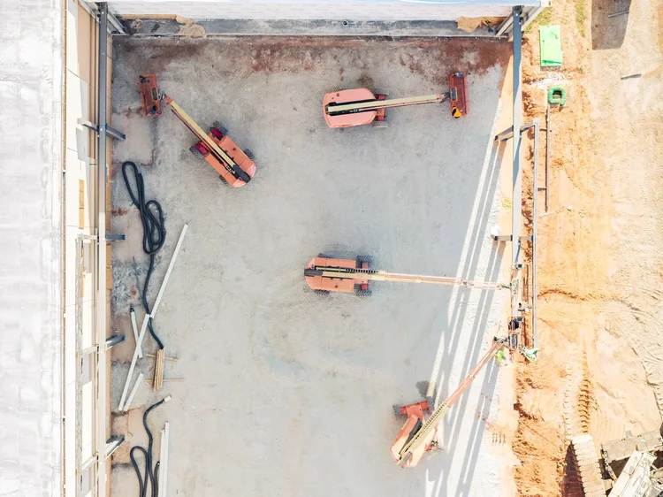 Aerial view of workers at the Trehel Corporation industrial facility — industrial photography by Jack Robert.