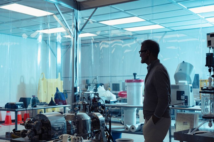 Scientist in a laboratory, editorial science feature, Greenville SC