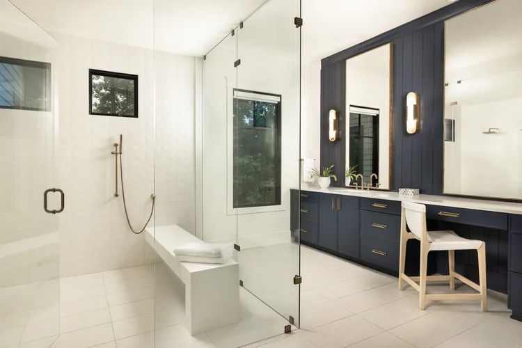 Primary bathroom of the Knollwood, built by Stillwater Homes.
