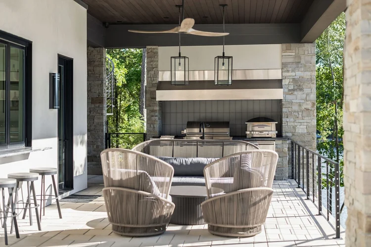 Porch of a custom home, built by Gabriel Builders (view 3).