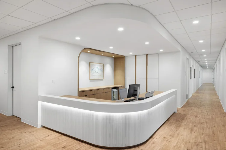 Interior of CCRM Fertility, a Perkins&Will-designed healthcare facility in Greenville, SC — healthcare architecture photography by Jack Robert.