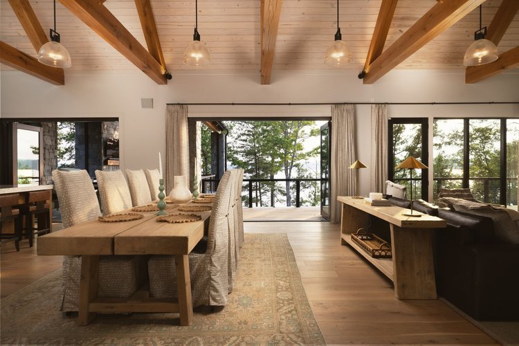 Living room of a custom home in The Cliffs (view 2).