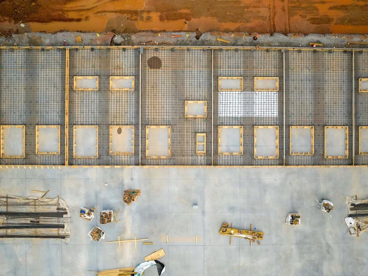 Aerial view of the Cooper Construction industrial project — industrial photography by Jack Robert.