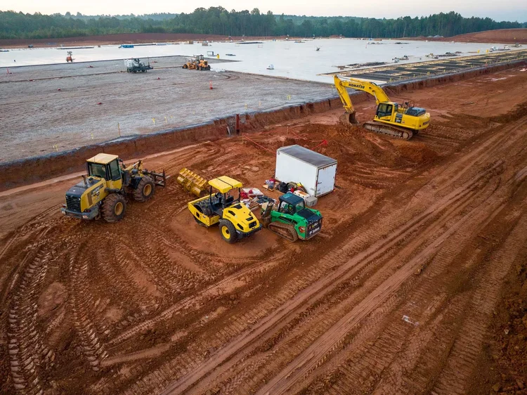 Aerial view of the Cooper Construction industrial project — industrial photography by Jack Robert.