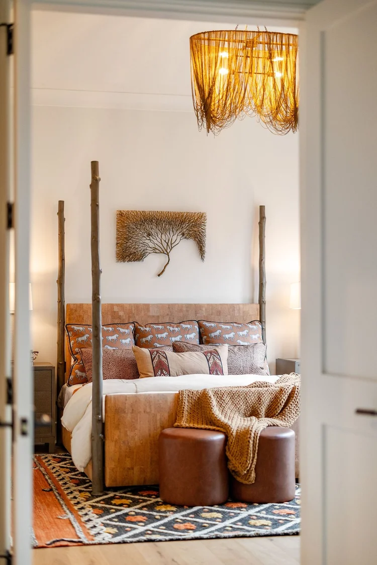 Primary bedroom of a custom home, built by Dillard-Jones.