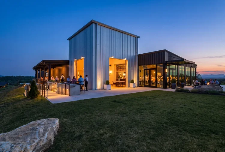 Marked Tree Vineyard, built by Cooper Construction — hospitality architecture photography by Jack Robert.