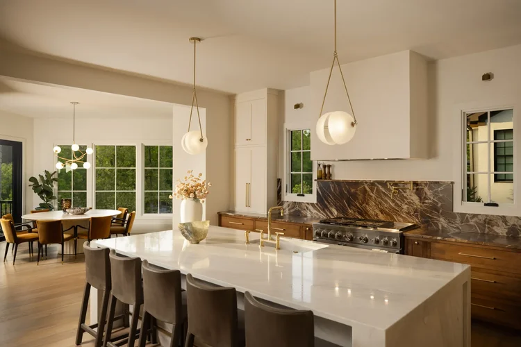Kitchen of a custom home in Belmont, NC, designed by Vinyet Architects. Architectural photography by Jack Robert Connolly.