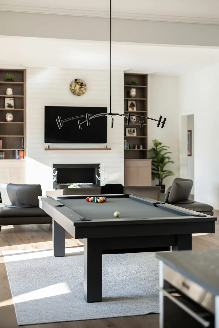 Game room of a custom home, built by Gabriel Builders.