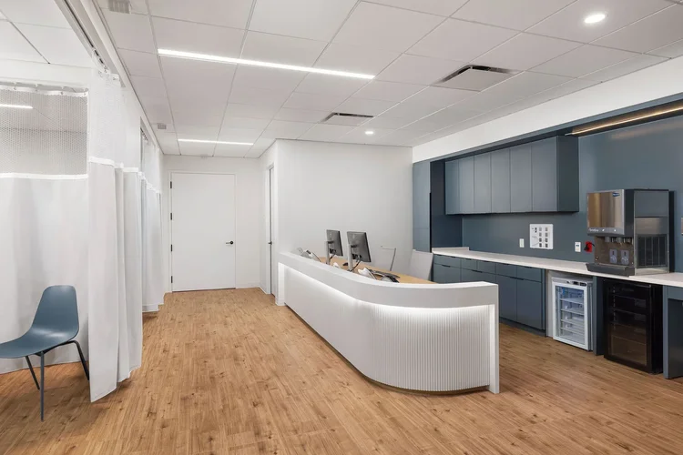 Interior of CCRM Fertility, a Perkins&Will-designed healthcare facility in Greenville, SC — healthcare architecture photography by Jack Robert.